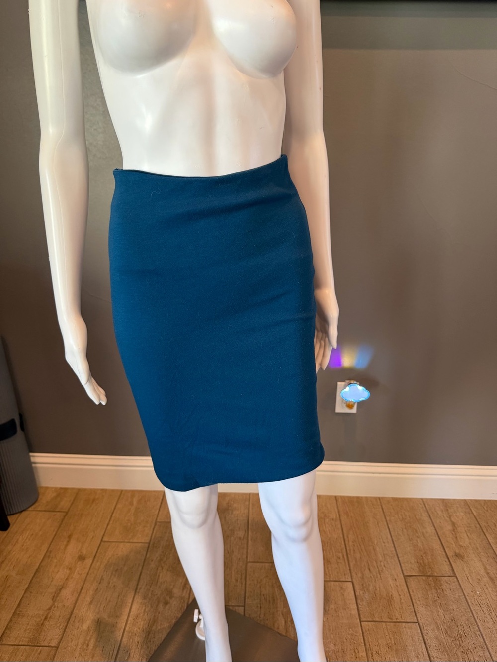 Solemio Teal Pencil Skirt - Small